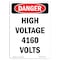 Signmission Safety Sign, OSHA Danger, 24" Height, High Voltage 4160 Volts, Portrait OS-DS-D-1824-V-1957 - alternate 1